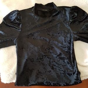 Black crushed velvet bodysuit